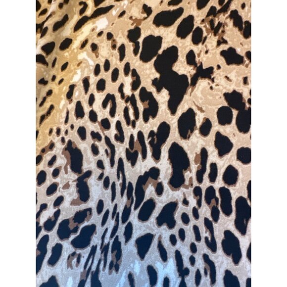 Slinky Brand Leopard Print Sleeveless Dress 2X Made In USA Polyester/Spandex - Picture 5 of 5